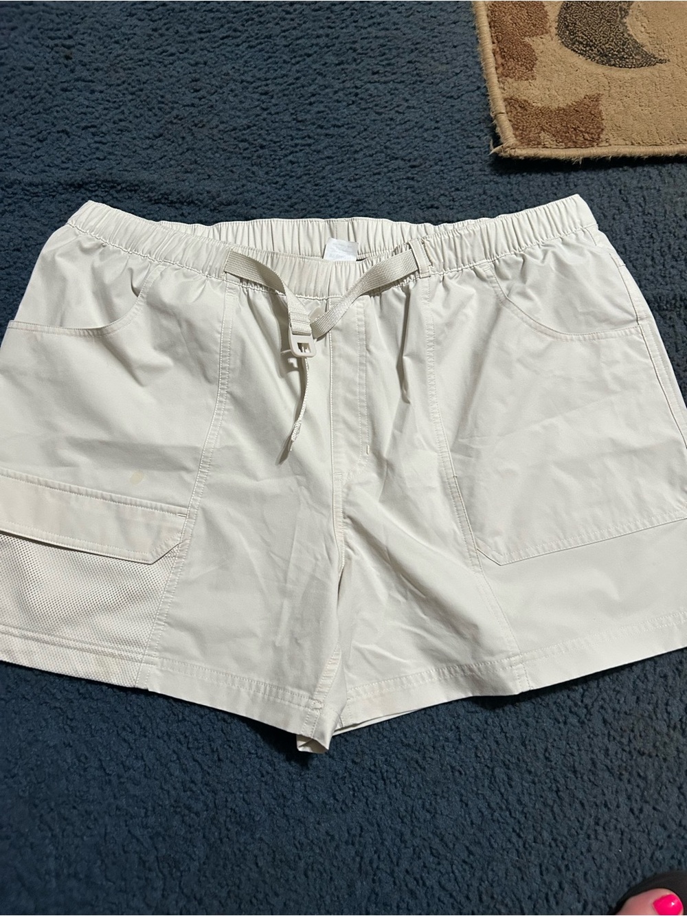 Avia Cream Drawstring Athletic Utility Shorts